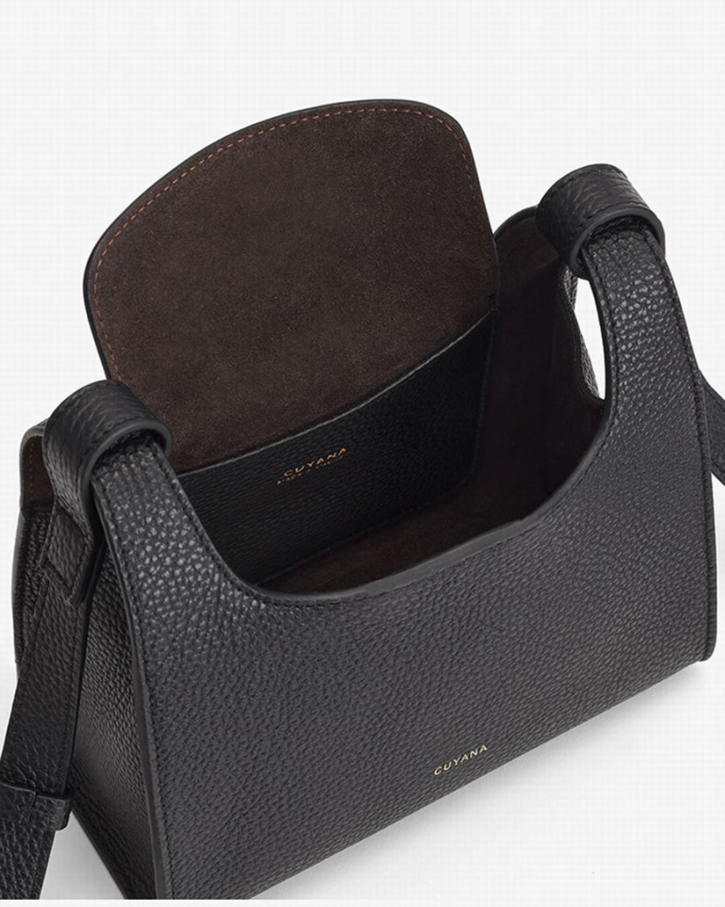 Női Cuyana Mini Double Loop Válltáskák Fekete | DVJ2493MN