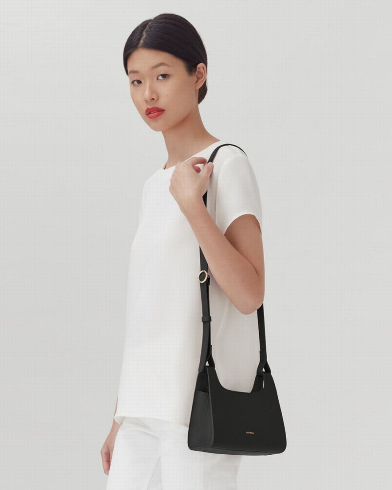 Női Cuyana Mini Double Loop Válltáskák Fekete | DVJ2493MN