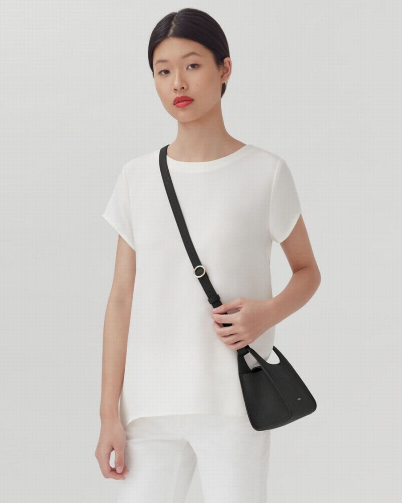 Női Cuyana Mini Double Loop Válltáskák Fekete | DVJ2493MN
