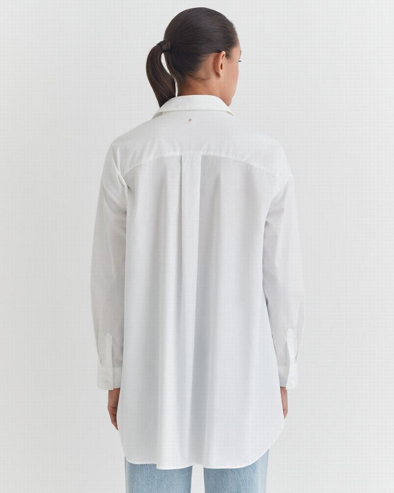 Női Cuyana Poplin Oversized Ingek Fehér | MFO7735TB