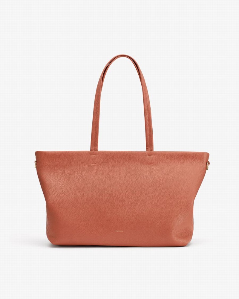 Női Cuyana Small Easy Cipzáros Hordtáskák Piros Barna | WFD9811RZ